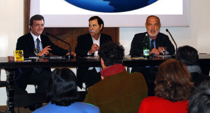 Mastrelli, Rossetti e Pastrone al tavolo della conferenza stampa di presentazione del programma 